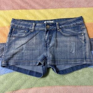 Z- Distressed Southwestern Denim Shorts